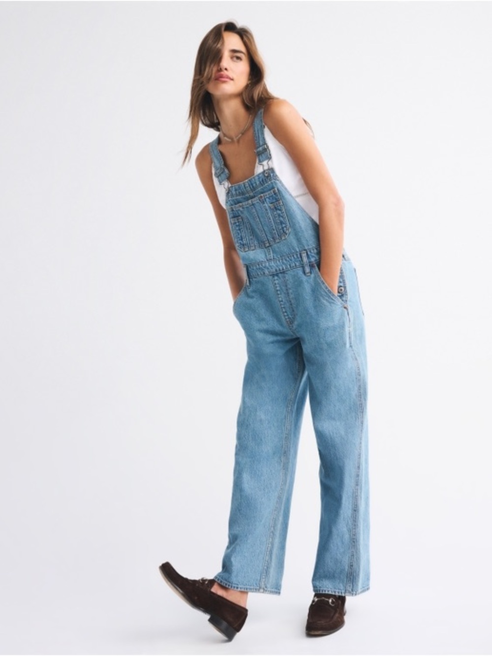 Abercrombie Light Blue Denim Overalls
